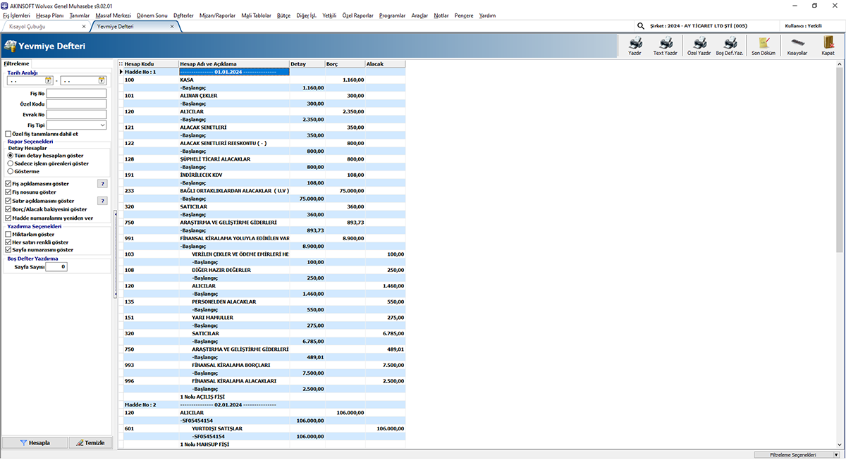 Wolvox Genel Muhasebe